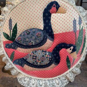 Hand stitched vintage goose wall hanging